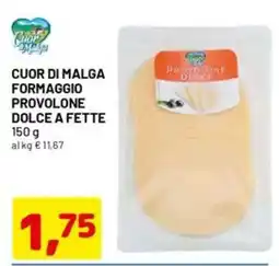 DPiù Cuor di malga formaggio provolone dolce a fette offerta