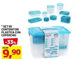 DPiù Set 50 contenitori plastica con coperchio offerta