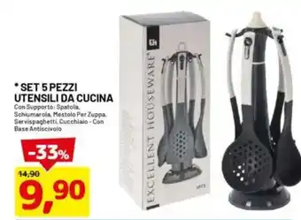 DPiù Set 5 pezzi utensili da cucina offerta