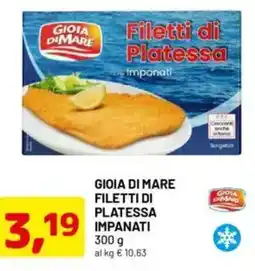 DPiù Gioia di mare filetti di platessa impanati offerta