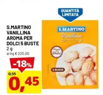 DPiù S.martino vanillina aroma per dolci 5 buste offerta