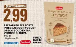 Eurospin Preparato per torta integrale con yogurt greco e olio extra vergine di oliva Dolciando offerta