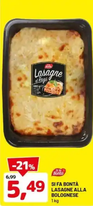 DPiù Si fa bontà lasagne alla bolognese offerta