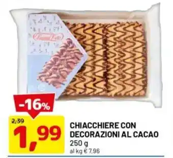 DPiù Chiacchiere con decorazioni al cacao offerta