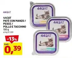 DPiù 44CAT Patè con manzo / pesce / pollo e tacchino offerta