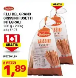 DPiù F.lli del grano grissini fusetti integrali offerta