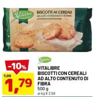 DPiù Vitalibre biscotti con cereali ad alto contenuto di fibra offerta