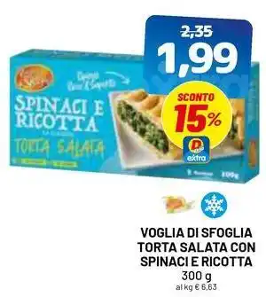 DPiù Voglia di sfoglia torta salata con spinaci e ricotta offerta