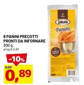 DPiù Jaus 6 panini precotti pronti da infornare offerta