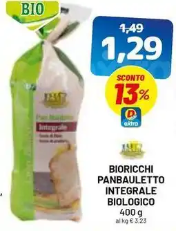 DPiù Bioricchi panbauletto integrale biologico offerta