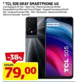 DPiù TCL 505 gray smartphone 4g offerta