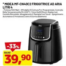 DPiù Midea mf-cn40c2 friggitrice ad aria litri 4 offerta