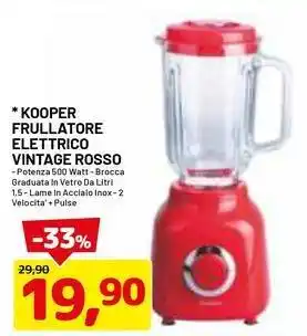 DPiù Kooper frullatore vintage rosso offerta