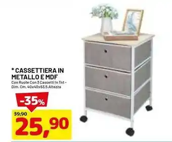 DPiù Cassettiera in metallo e mdf offerta