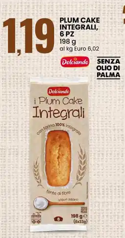 Eurospin Plum cake integrali, 6 pz Dolciando offerta