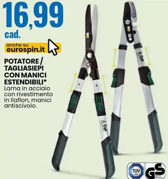 Eurospin Potatore/ tagliasiepi con manici estendibili offerta