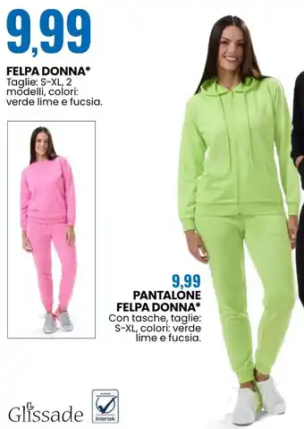 Eurospin Glissade Pantalone felpa donna offerta