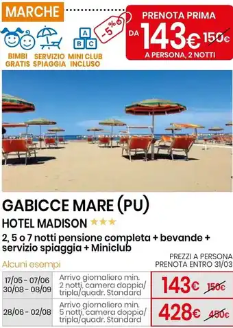 Eurospin Gabicce mare (pu) hotel madison offerta