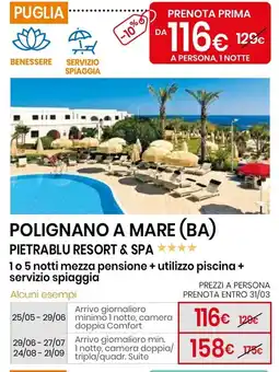 Eurospin Polignano a mare (ba) pietrablu resort & spa offerta