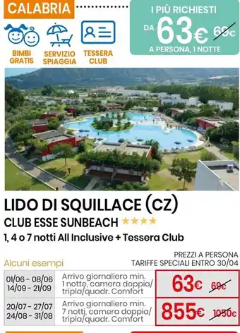 Eurospin Lido di squillace (cz) club esse sunbeach offerta