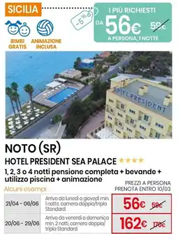 Eurospin Noto (sr) hotel president sea palace offerta