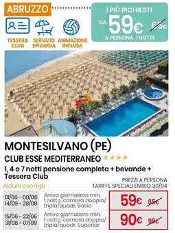 Eurospin Montesilvano (pe) club esse mediterraneo offerta