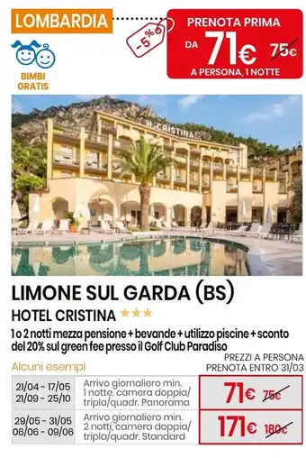 Eurospin Limone sul garda (bs) hotel cristina offerta