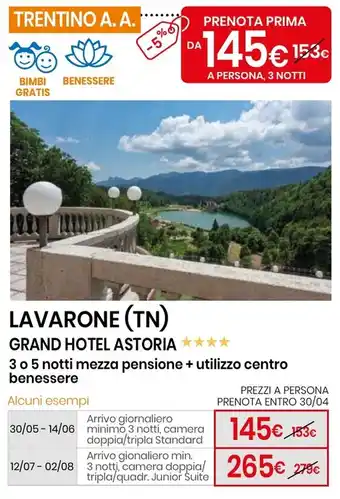 Eurospin Lavarone (tn) grand hotel astoria offerta