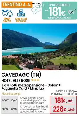 Eurospin Cavedago (tn) hotel alle rose offerta