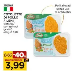 Alì Supermercati Cotolette di pollo FILENI offerta