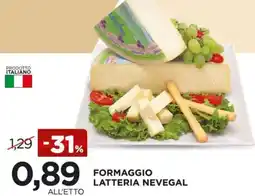 Alì Supermercati Formaggio latteria nevegal offerta