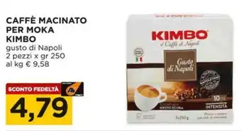 Alì Supermercati Caffè macinato per moka KIMBO offerta