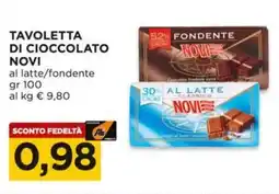 Alì Supermercati Tavoletta di cioccolato NOVI offerta