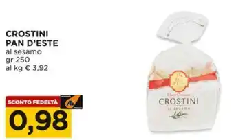 Alì Supermercati Crostini PAN D'ESTE al sesamo offerta