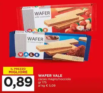 Alì Supermercati WAFER VALE cacao magro/nocciola offerta