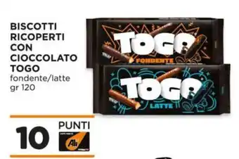 Alì Supermercati Biscotti ricoperti con cioccolato TOGO offerta