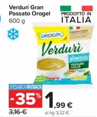 Carrefour Express Verduri Gran Passato Orogel offerta