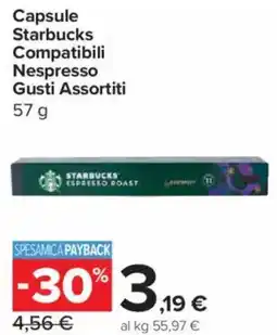 Carrefour Express Capsule Starbucks Compatibili Nespresso Gusti Assortiti offerta