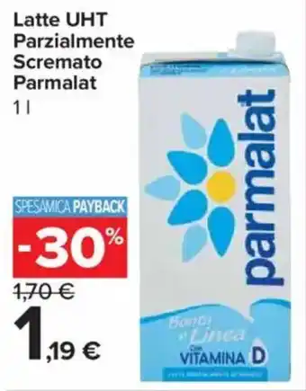 Carrefour Express Latte UHT Parzialmente Scremato Parmalat offerta