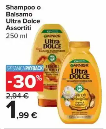 Carrefour Express Shampoo o Balsamo Ultra Dolce Assortiti offerta