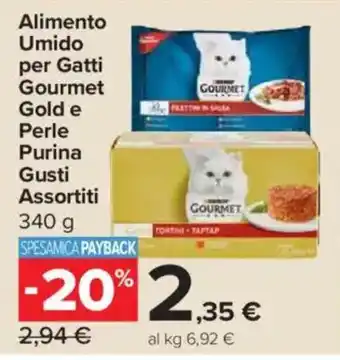 Carrefour Express Alimento Umido per Gatti Gourmet Gold e Perle Purina Gusti Assortiti offerta