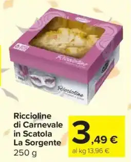 Carrefour Express Riccioline di Carnevale in Scatola La Sorgente offerta