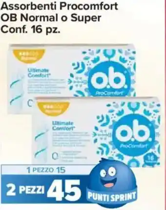 Carrefour Express Assorbenti Procomfort OB Normal o Super Conf. 16 pz. offerta