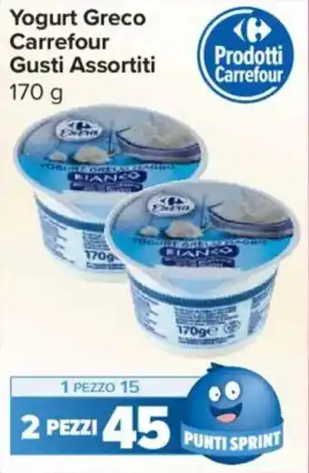 Carrefour Express Yogurt Greco Carrefour Gusti Assortiti offerta