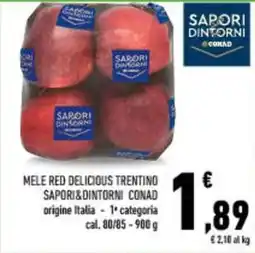 Conad City Mele red delicious val venosta SAPORI&DINTORNI CONAD offerta