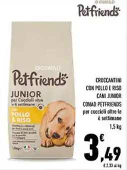 Conad City Croccantini con pollo e riso cani junior CONAD PETFRIENDS offerta