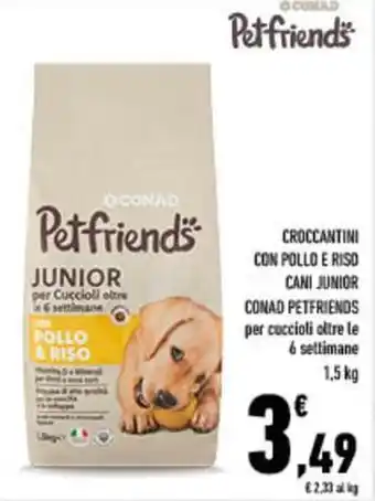 Conad City Croccantini con pollo e riso cani junior CONAD PETFRIENDS offerta