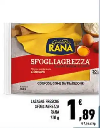 Conad City Lasagne fresche all'uovo sfogliavelo RANA offerta