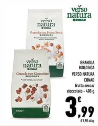 Conad City Granola biologica verso natura CONAD frutta secca/ cioccolato offerta