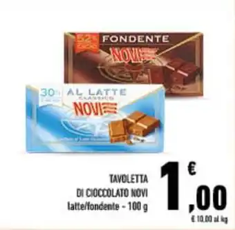 Conad City Tavoletta di cioccolato NOVI latte/fondente offerta